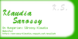 klaudia sarossy business card